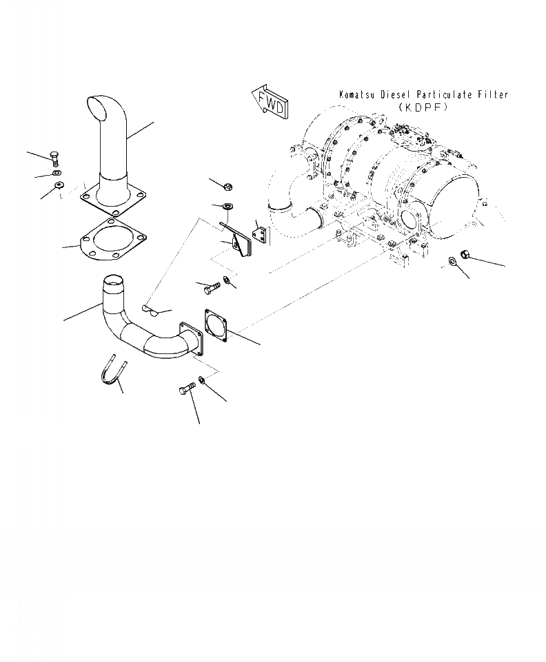 Схема запчастей Komatsu WA470-7 - B- ВЫХЛОПНАЯ ТРУБА КОМПОНЕНТЫ ДВИГАТЕЛЯ