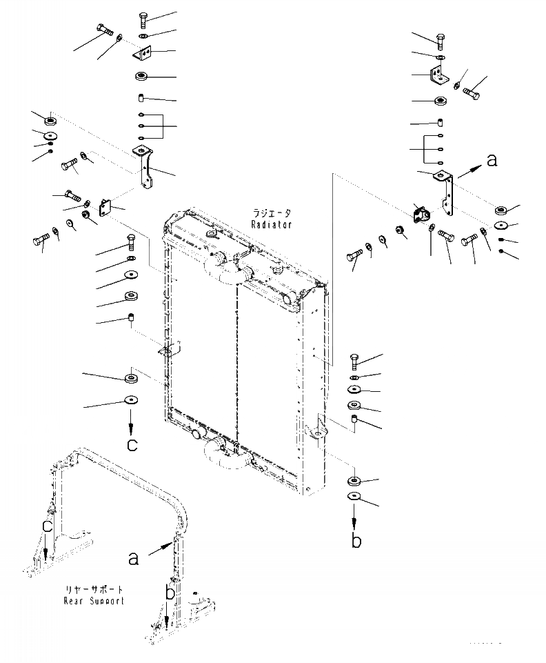 Схема запчастей Komatsu WA470-7 - C- КРЕПЛЕНИЕ РАДИАТОРА СИСТЕМА ОХЛАЖДЕНИЯ