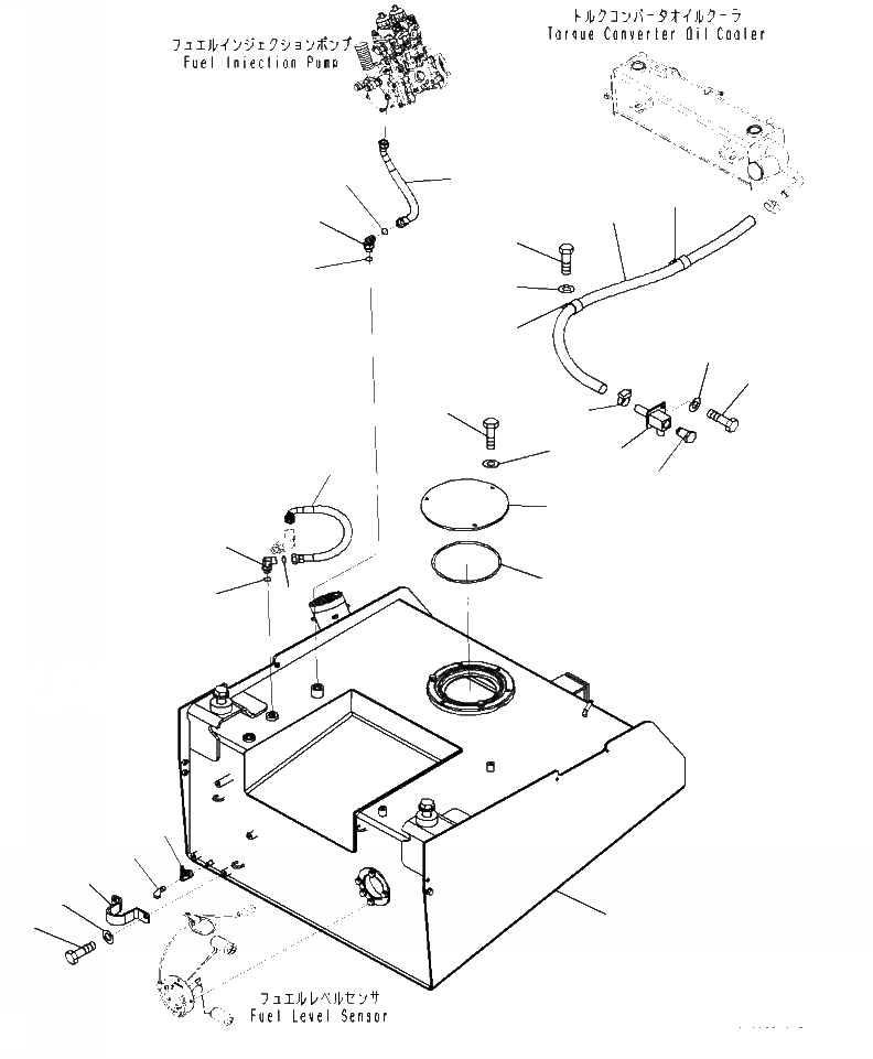 Схема запчастей Komatsu WA470-7 - D- ТОПЛИВН. БАК. БАК И ТРУБЫ ТОПЛИВН. БАК. AND КОМПОНЕНТЫ
