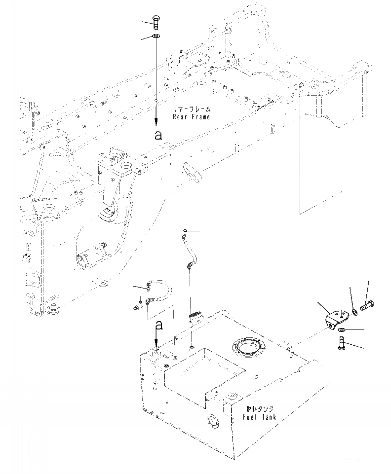 Схема запчастей Komatsu WA470-7 - D- ТОПЛИВН. БАК. КРЕПЛЕНИЕ ТОПЛИВН. БАК. AND КОМПОНЕНТЫ