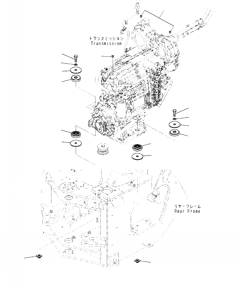 Схема запчастей Komatsu WA470-7 - F8- КРЕПЛЕНИЕ ТРАНСМИССИИ СИЛОВАЯ ПЕРЕДАЧА И КОНЕЧНАЯ ПЕРЕДАЧА