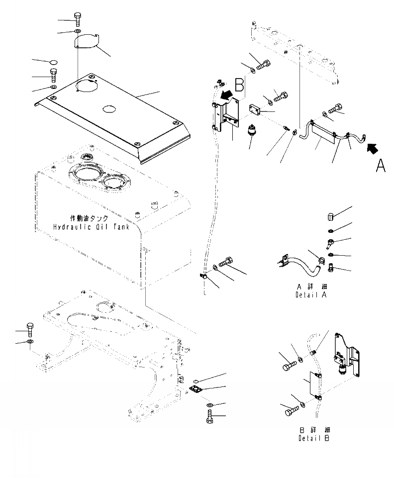 Схема запчастей Komatsu WA470-7 - H- ГИДРАВЛ МАСЛ. БАК КРЫШКАAND ИНДИКАТОР ПЫЛИ ГИДРАВЛИКА