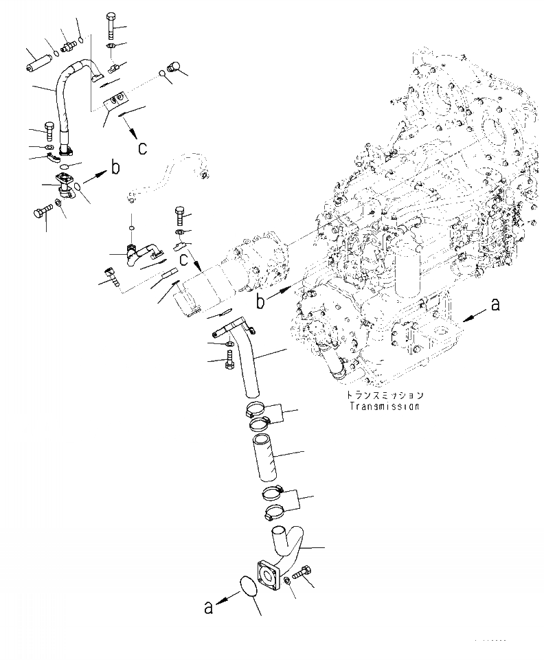 Схема запчастей Komatsu WA470-7 - H- ГИДРАВЛ МАСЛ. НАСОС ТРАНСМИССИЯ, ВСАСЫВ. ТРУБЫ ГИДРАВЛИКА