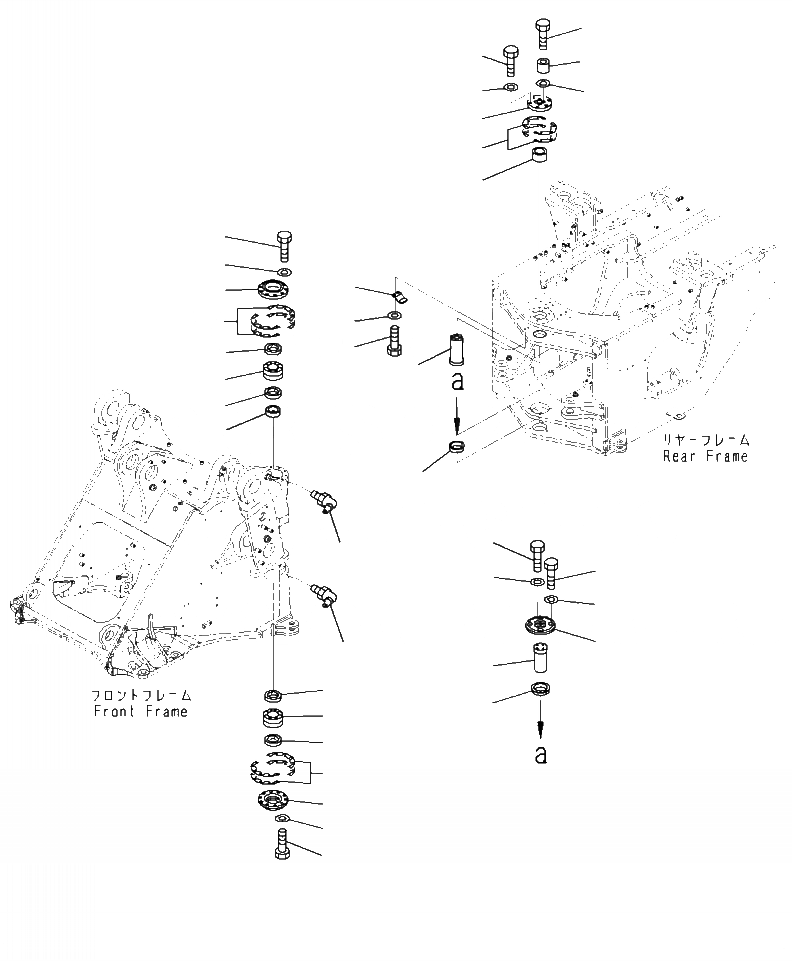 Схема запчастей Komatsu WA470-7 - J- HINGE ПАЛЕЦ ОСНОВНАЯ РАМА И ЕЕ ЧАСТИ