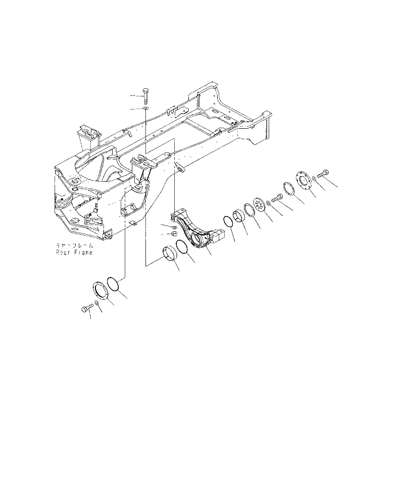 Схема запчастей Komatsu WA470-7 - J- ЗАДН. МОСТ СУППОРТ ОСНОВНАЯ РАМА И ЕЕ ЧАСТИ
