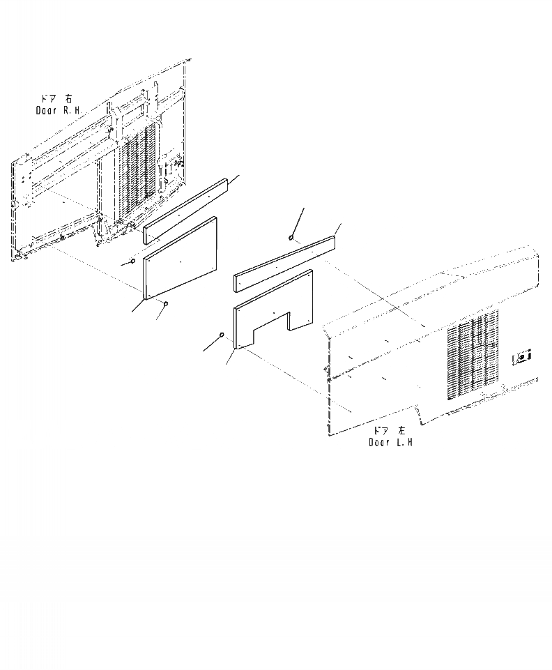Схема запчастей Komatsu WA470-7 - M- ДВЕРЦЫ КАПОТА ЩИТКИ ЧАСТИ КОРПУСА