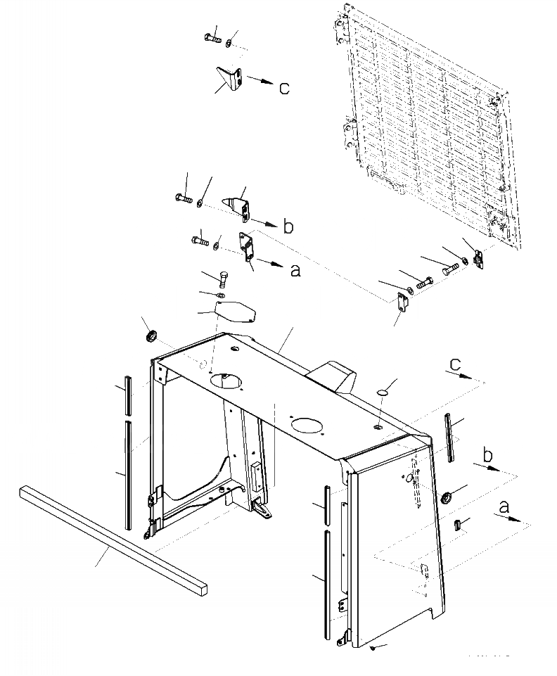 Схема запчастей Komatsu WA470-7 - M-7 КАПОТ РЕШЕТКА ЧАСТИ КОРПУСА