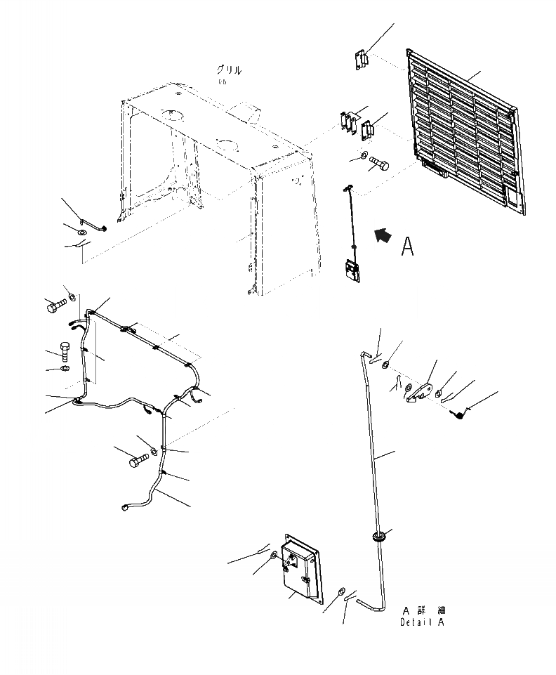 Схема запчастей Komatsu WA470-7 - M-9 КАПОТ РЕШЕТКА СОЕДИН-ЕS ЧАСТИ КОРПУСА