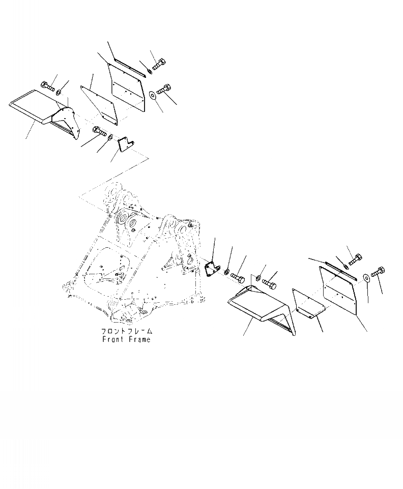 Схема запчастей Komatsu WA470-7 - M- ПЕРЕДН. КРЫЛО ЧАСТИ КОРПУСА