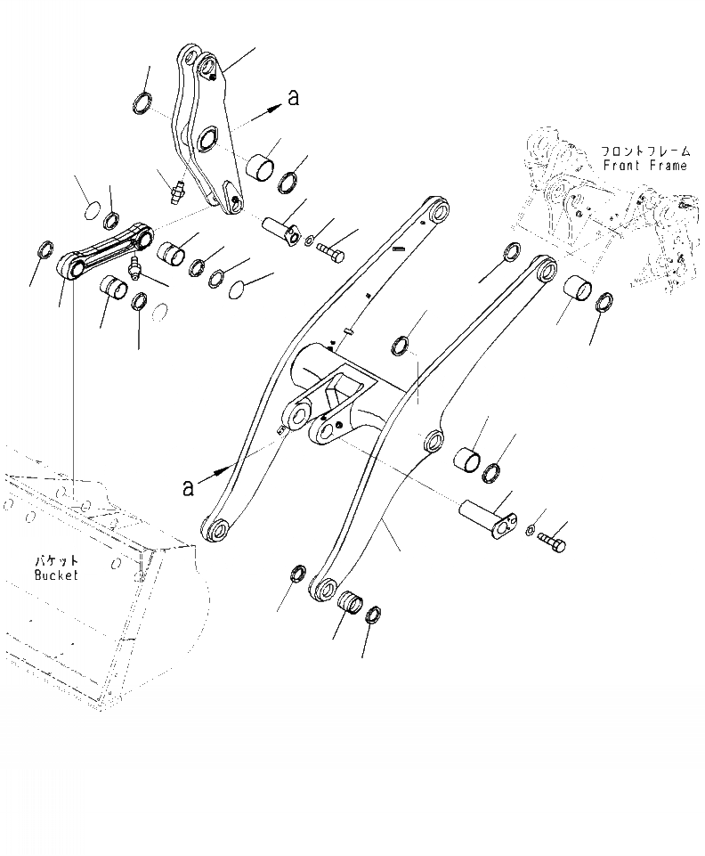 Схема запчастей Komatsu WA470-7 - T- СТРЕЛА И BELL CRANK СТРЕЛА, BELL CRANK И СОЕДИНИТЕЛЬН. ЗВЕНО РАБОЧЕЕ ОБОРУДОВАНИЕ