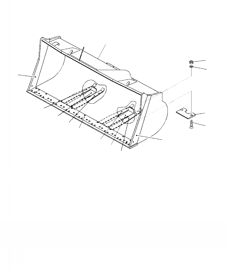 Схема запчастей Komatsu WA470-7 - T- КОВШ .9 CU. M.(. CU. M. С РЕЖУЩ. КРОМКОЙ НА БОЛТАХ) LIGHT МАТЕРИАЛERIAL РАБОЧЕЕ ОБОРУДОВАНИЕ