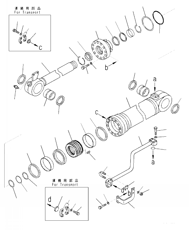 Схема запчастей Komatsu WA470-7 - T- ЦИЛИНДР ASSEMBLY КОВШ РАБОЧЕЕ ОБОРУДОВАНИЕ