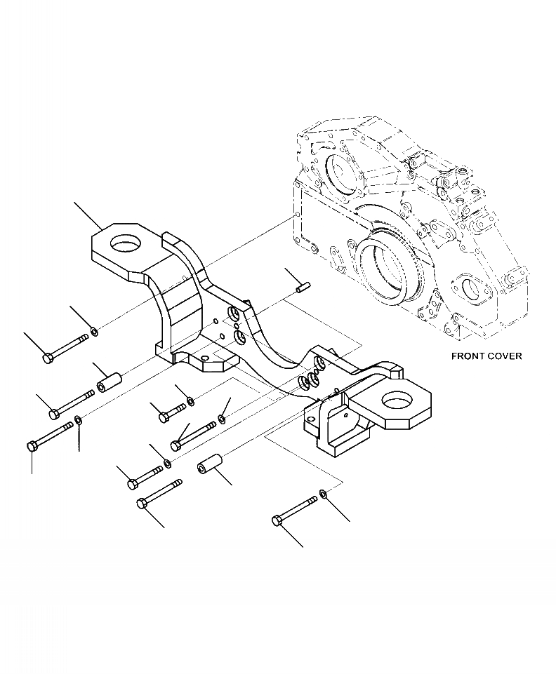 Схема запчастей Komatsu WA470-6 - A-AHK ДВИГАТЕЛЬ ПЕРЕДН. СУППОРТ ДВИГАТЕЛЬ