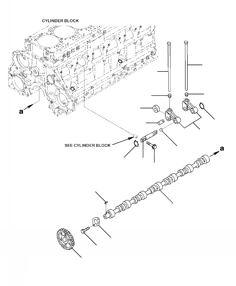 Схема запчастей Komatsu WA470-6 - A-AB8 РАСПРЕДВАЛ И ТОЛКАТЕЛЬ КЛАПАНА ДВИГАТЕЛЬ