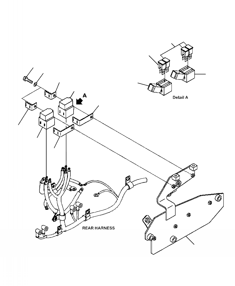 Схема запчастей Komatsu WA470-6 - E-A ПРОВОДКА МЕДЛЕННО ПЕРЕГОРАЮЩ. ПРЕДОХРАНИТЕЛЬS И КОРПУС ЭЛЕКТРИКА