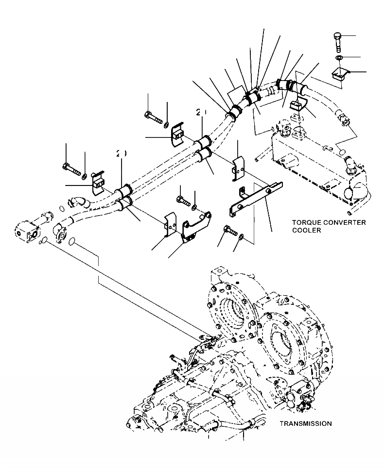 Схема запчастей Komatsu WA470-6 - F-A ГИДРОТРАНСФОРМАТОР И ТРАНСМИССИЯ ГИДРОТРАНСФОРМАТОР ЛИНИЯ ОХЛАЖДЕНИЯ (/) СИЛОВАЯ ПЕРЕДАЧА И КОНЕЧНАЯ ПЕРЕДАЧА