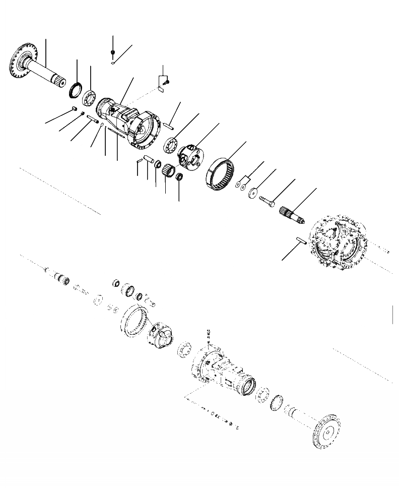 Схема запчастей Komatsu WA470-6 - F-B ЗАДН. МОСТ ПРАВ. КОНЕЧНАЯ ПЕРЕДАЧА СИЛОВАЯ ПЕРЕДАЧА И КОНЕЧНАЯ ПЕРЕДАЧА
