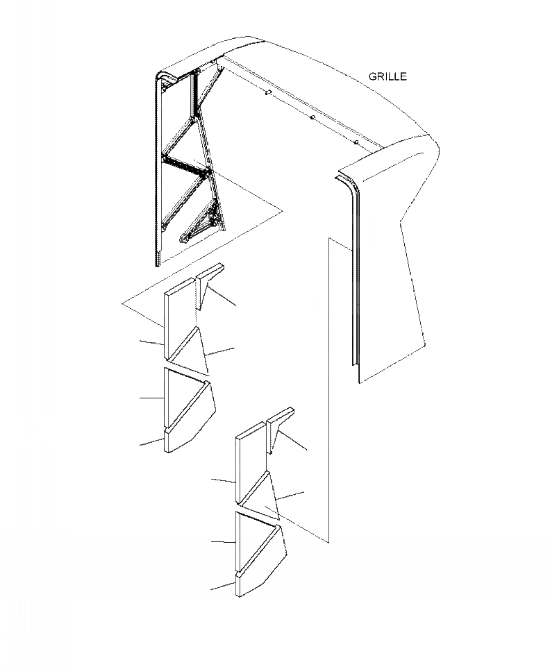 Схема запчастей Komatsu WA470-6 - M-A КАПОТ ЗАДН. РЕШЕТКА ЩИТКИ (/) ЧАСТИ КОРПУСА