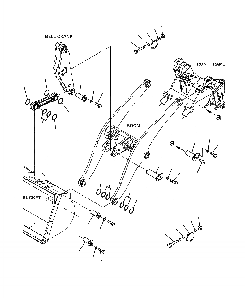 Схема запчастей Komatsu WA470-6 - T-A СТРЕЛА И BELL CRANK КРЕПЛЕНИЕ РАБОЧЕЕ ОБОРУДОВАНИЕ