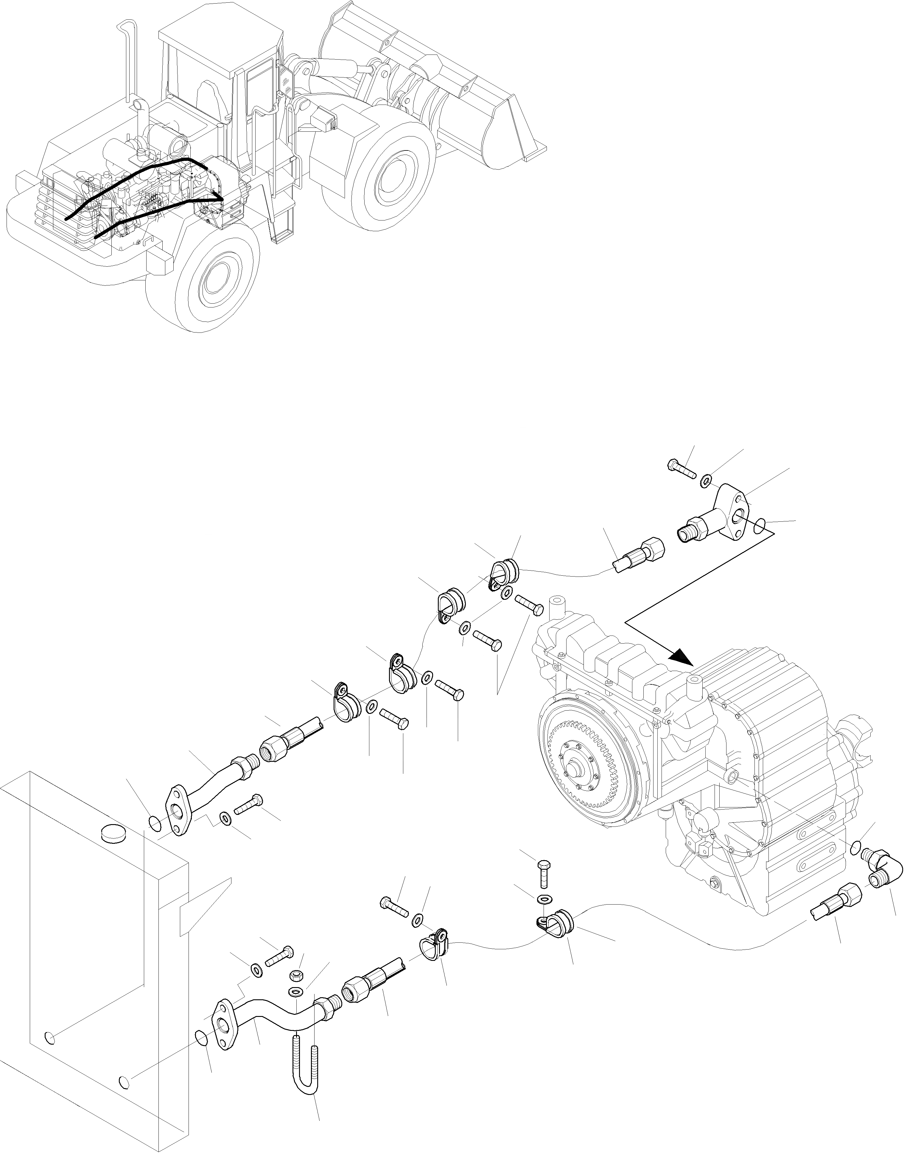 Схема запчастей Komatsu WA470-3 Active - ТРАНСМИССИЯ МАСЛ. ОХЛАЖД-Е СИСТЕМА ОХЛАЖДЕНИЯ