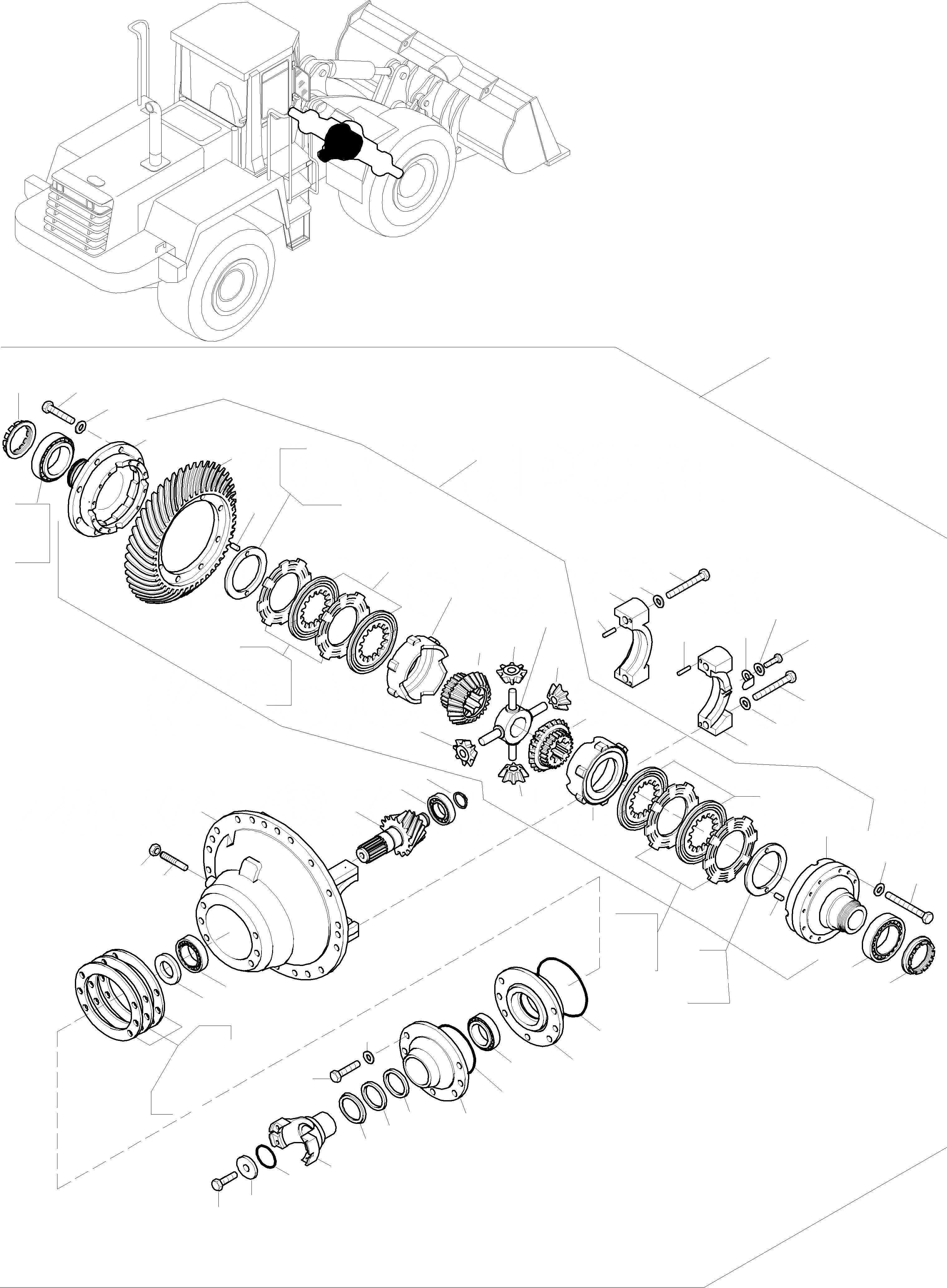 Схема запчастей Komatsu WA470-3 Active - ДИФФЕРЕНЦ. 8 ПЕРЕДНИЙ МОСТ