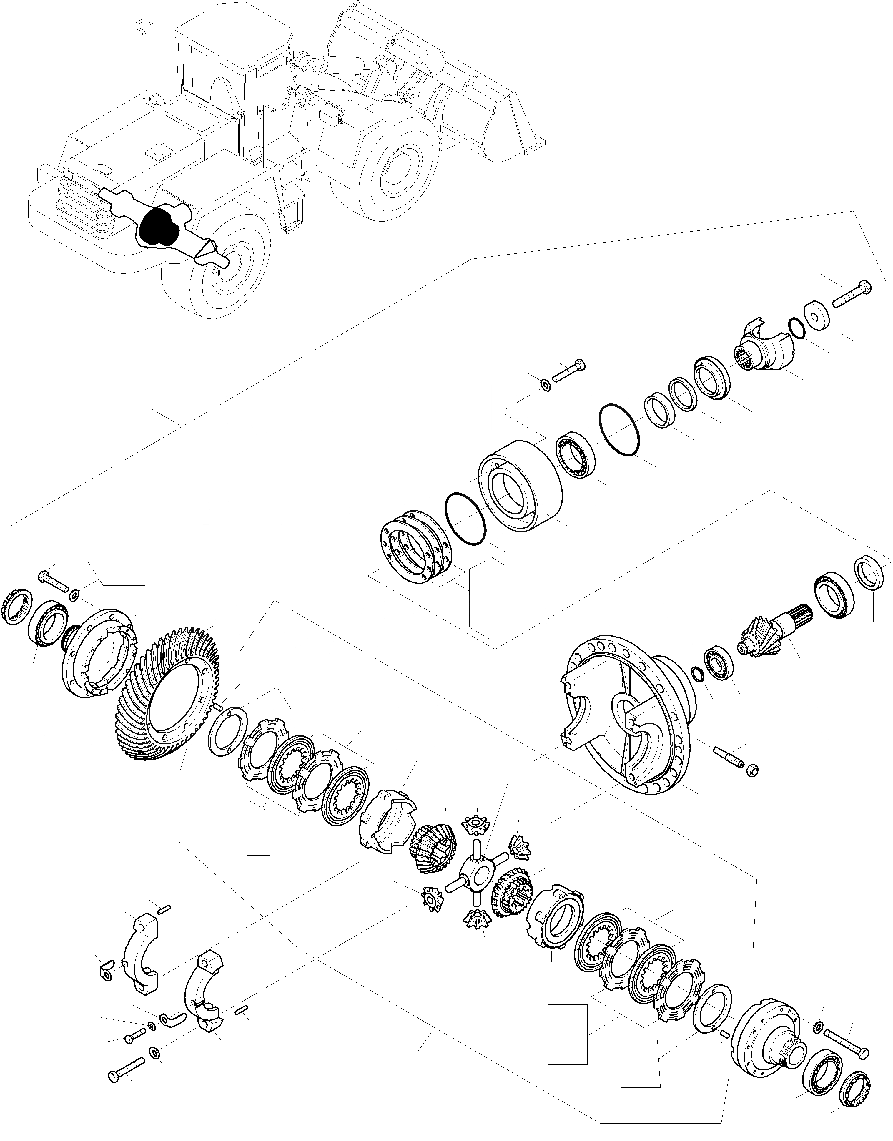 Схема запчастей Komatsu WA470-3 Active - ДИФФЕРЕНЦ. ЗАДН. МОСТ