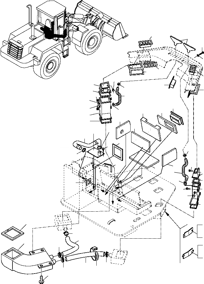 Схема запчастей Komatsu WA470-3 Active - ВЕНТИЛЯТОРILATION, ВЕНТИЛЯТОРILATION ПРИВОДRS КАБИНА