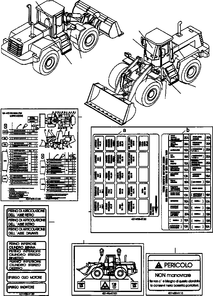 Схема запчастей Komatsu WA470-3 Active - ТАБЛИЧКИS, ИТАЛИЯ ИНСТРУМЕНТ, АКСЕССУАРЫ, БУКВЕНН.