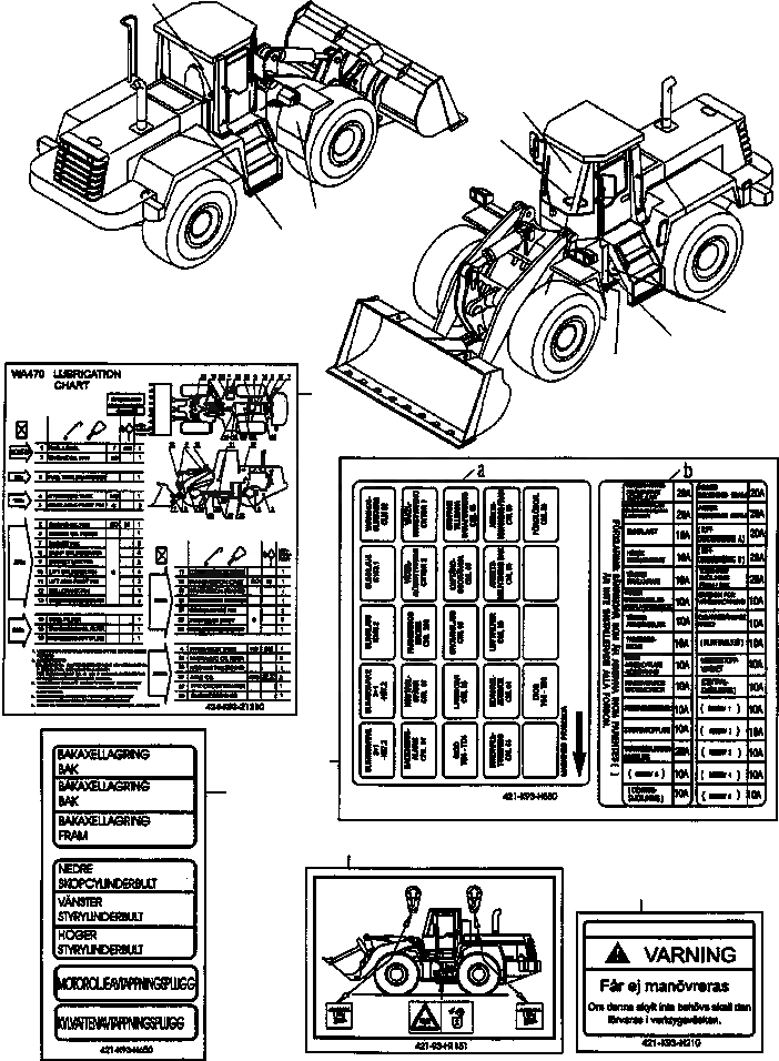 Схема запчастей Komatsu WA470-3 Active - ТАБЛИЧКИS, SWEDISH ИНСТРУМЕНТ, АКСЕССУАРЫ, БУКВЕНН.