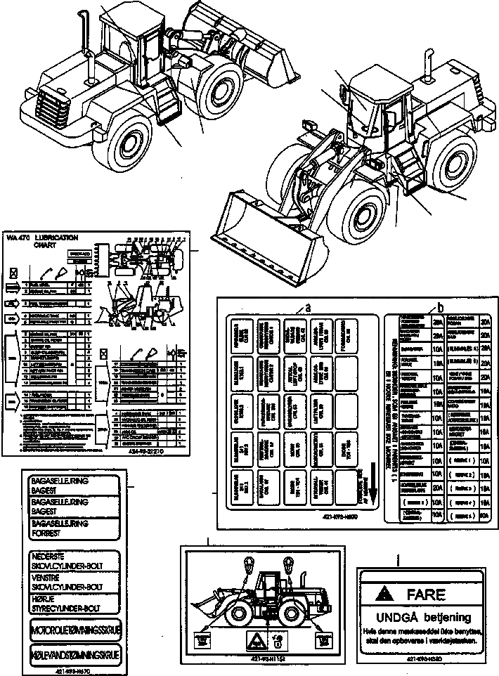 Схема запчастей Komatsu WA470-3 Active - ТАБЛИЧКИS, DANISH ИНСТРУМЕНТ, АКСЕССУАРЫ, БУКВЕНН.