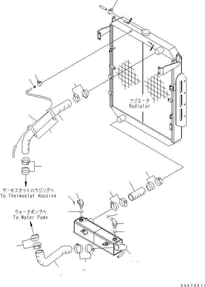 Схема запчастей Komatsu WA480-5L - РАДИАТОР (ТРУБЫ) СИСТЕМА ОХЛАЖДЕНИЯ