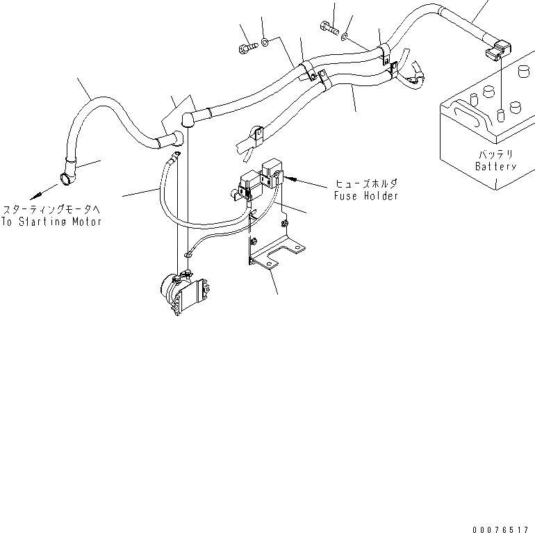 Схема запчастей Komatsu WA480-5L - ПРОВОДКА (STARTING КОНТУР) ЭЛЕКТРИКА