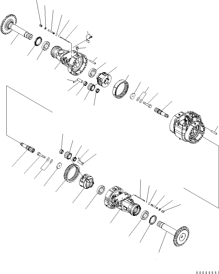 Схема запчастей Komatsu WA480-5L - ПЕРЕДНИЙ МОСТ (КОНЕЧНАЯ ПЕРЕДАЧА) СИЛОВАЯ ПЕРЕДАЧА И КОНЕЧНАЯ ПЕРЕДАЧА