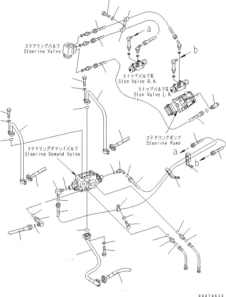 Схема запчастей Komatsu WA480-5L - ГИДРОЛИНИЯ КЛАПАНА РУЛЕВ. УПРАВЛЕНИЯ (ДЛЯ ORBITROL РУЛЕВ. УПРАВЛЕНИЕ) ГИДРАВЛИКА