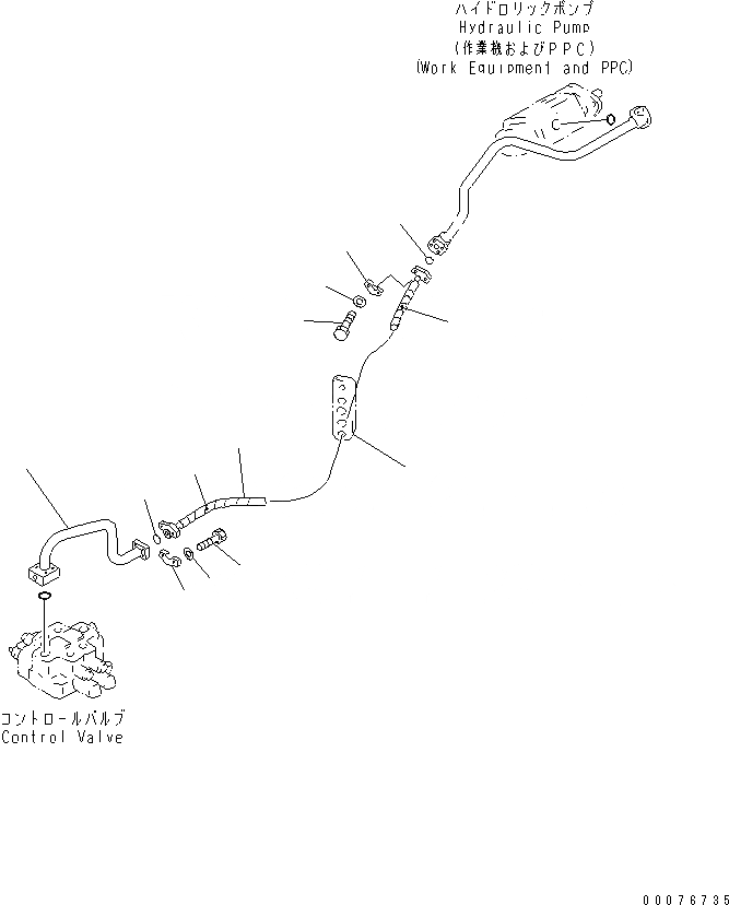 Схема запчастей Komatsu WA480-5L - ГИДРОЛИНИЯ (ЛИНИЯ ПОДАЧИ) ГИДРАВЛИКА