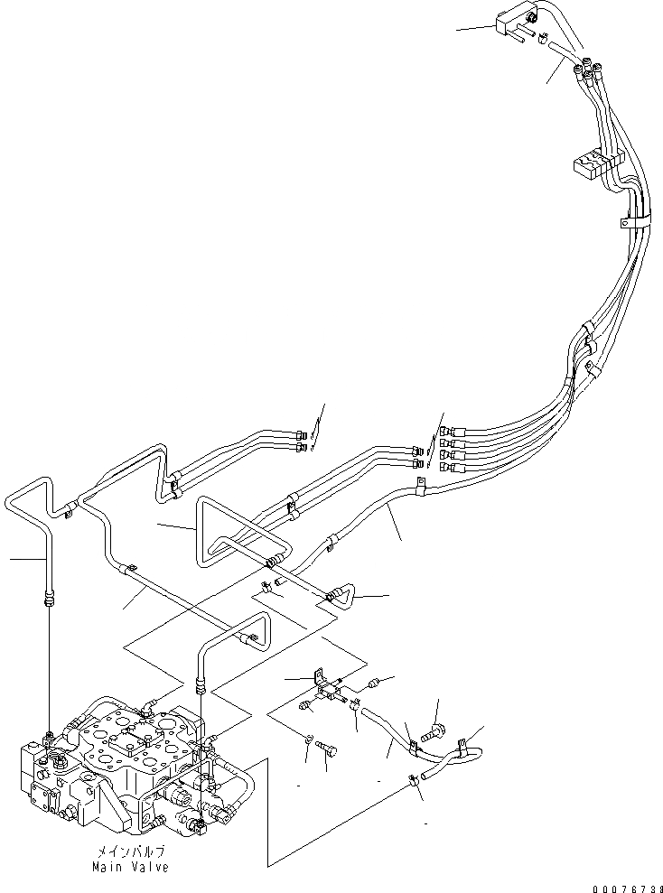 Схема запчастей Komatsu WA480-5L - ГИДРОЛИНИЯ (P.P.C ТРУБЫ) (/) (КЛАПАН) ГИДРАВЛИКА