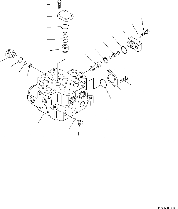 Схема запчастей Komatsu WA480-5L - КОНТРОЛЬНЫЙ КЛАПАН (2-Х СЕЦИОНН.) (/7) ГИДРАВЛИКА