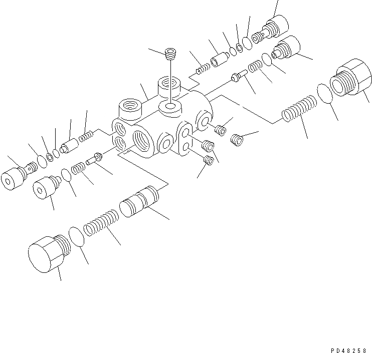 Схема запчастей Komatsu WA480-5L - ПОДУШКИ КЛАПАН (ВНУТР. ЧАСТИ) ГИДРАВЛИКА