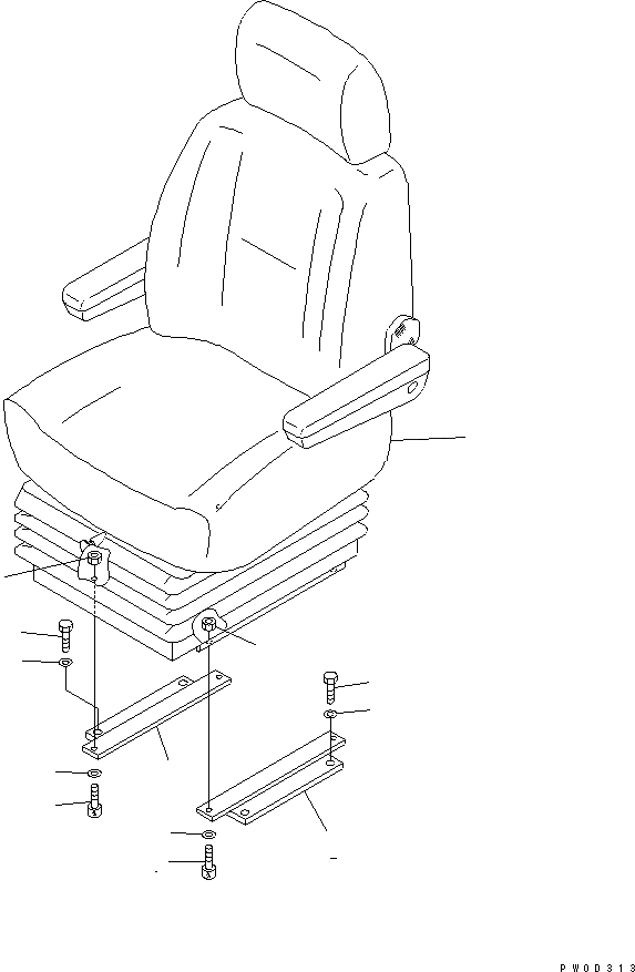Схема запчастей Komatsu WA480-5L - СИДЕНЬЕ ОПЕРАТОРА (ВОЗД. ПОДВЕСКА) КАБИНА ОПЕРАТОРА И СИСТЕМА УПРАВЛЕНИЯ