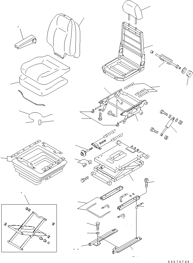 Схема запчастей Komatsu WA480-5L - СИДЕНЬЕ ОПЕРАТОРА (VINYL) КАБИНА ОПЕРАТОРА И СИСТЕМА УПРАВЛЕНИЯ