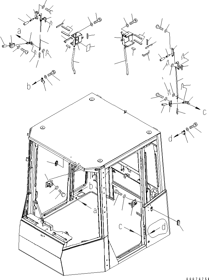 Схема запчастей Komatsu WA480-5L - КАБИНА ROPS (ДВЕРЬ РЫЧАГ КОМПОНЕНТЫ)(№A7-A7) КАБИНА ОПЕРАТОРА И СИСТЕМА УПРАВЛЕНИЯ