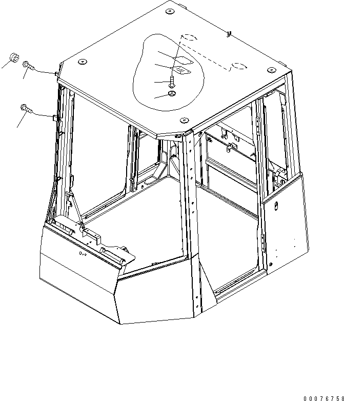 Схема запчастей Komatsu WA480-5L - КАБИНА ROPS (ГРОМКОГОВОРИТ. COVER)(№A7-A7) КАБИНА ОПЕРАТОРА И СИСТЕМА УПРАВЛЕНИЯ