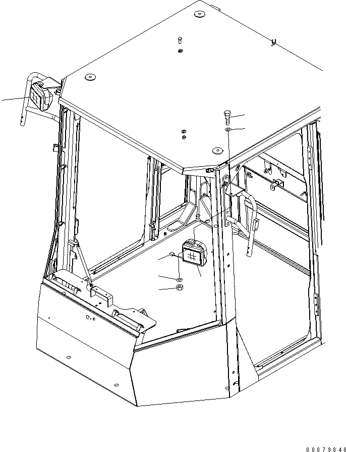 Схема запчастей Komatsu WA480-5L - КАБИНА ROPS (FRITZMEIER) (ЛАМПА РАБОЧ. ОСВЕЩЕНИЯ)(№A77-) КАБИНА ОПЕРАТОРА И СИСТЕМА УПРАВЛЕНИЯ
