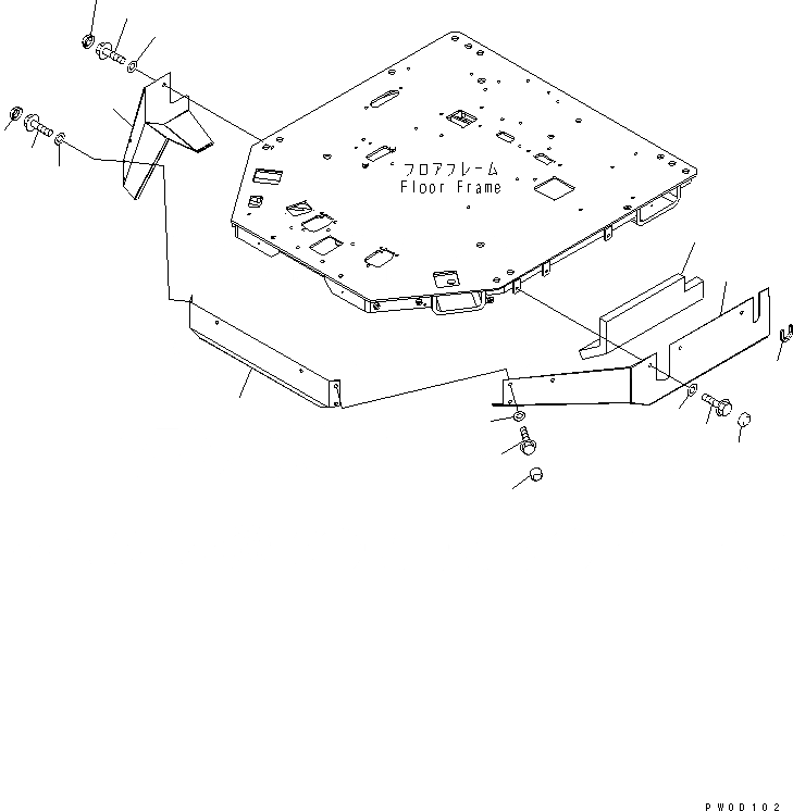 Схема запчастей Komatsu WA480-5L - ПОКРЫТИЕ ПОЛА ЧАСТИ КОРПУСА