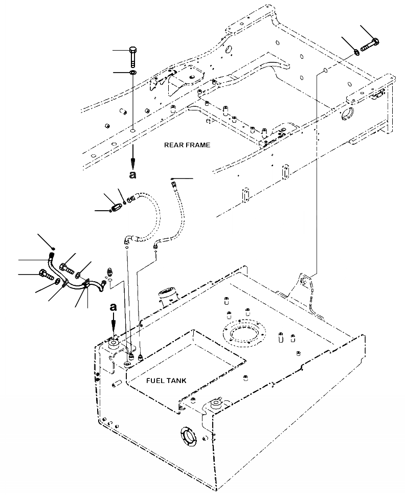Схема запчастей Komatsu WA480-6 - D-A ТОПЛИВН. БАК. КРЕПЛЕНИЕ ТОПЛИВН. БАК. AND КОМПОНЕНТЫ
