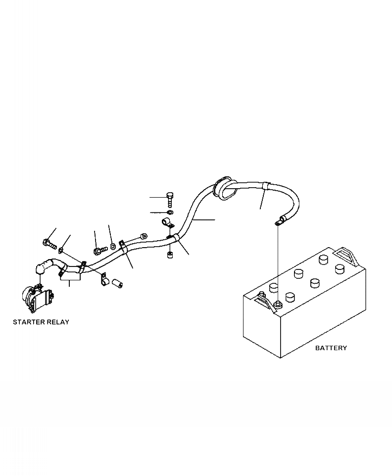Схема запчастей Komatsu WA480-6 - E-A ПРОВОДКА АККУМУЛЯТОР - STARTER РЕЛЕ ЭЛЕКТРИКА