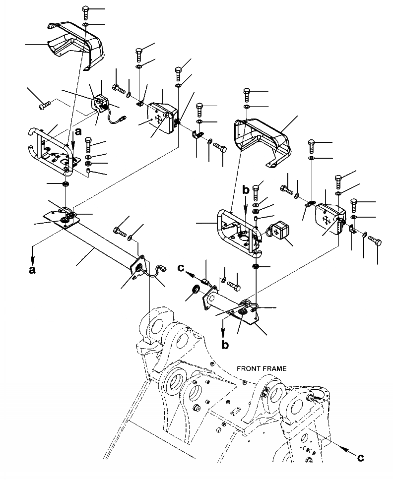 Схема запчастей Komatsu WA480-6 - E-A ПЕРЕДН. ЛАМПА РАБОЧ. ОСВЕЩЕНИЯS ЭЛЕКТРИКА