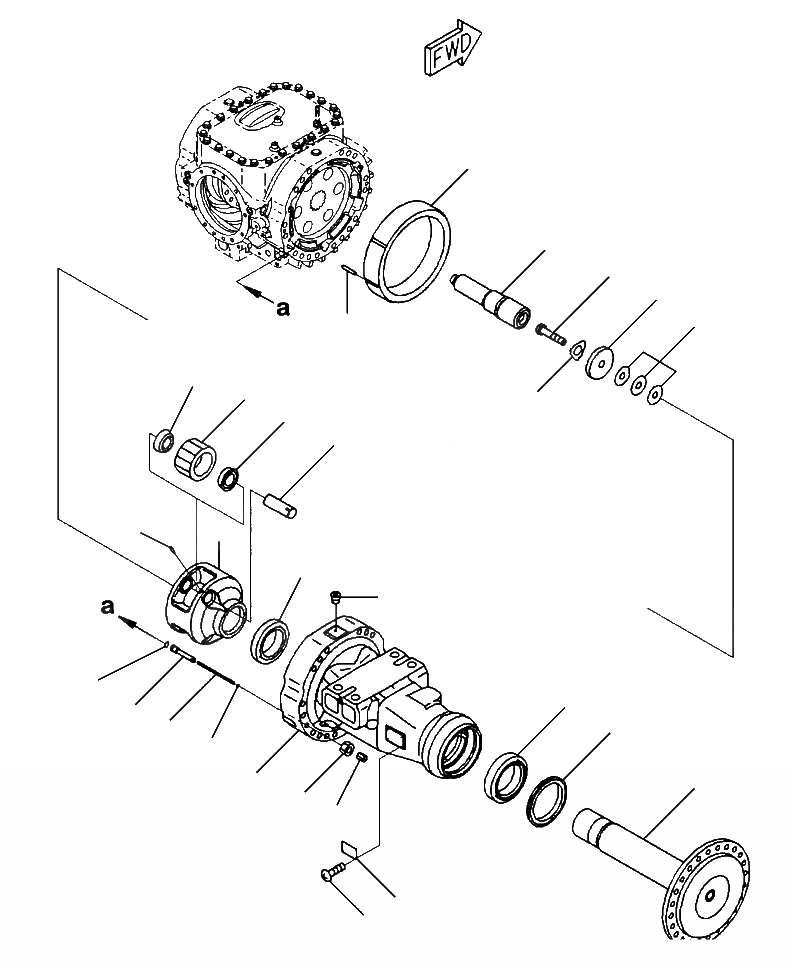 Схема запчастей Komatsu WA480-6 - F-B ПЕРЕДНИЙ МОСТ ПРАВ. КОНЕЧНАЯ ПЕРЕДАЧА СИЛОВАЯ ПЕРЕДАЧА И КОНЕЧНАЯ ПЕРЕДАЧА