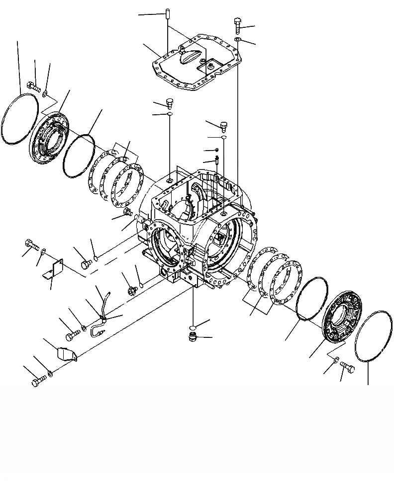 Схема запчастей Komatsu WA480-6 - F-B ЗАДН. МОСТ ДИФФЕРЕНЦ. (/) СИЛОВАЯ ПЕРЕДАЧА И КОНЕЧНАЯ ПЕРЕДАЧА