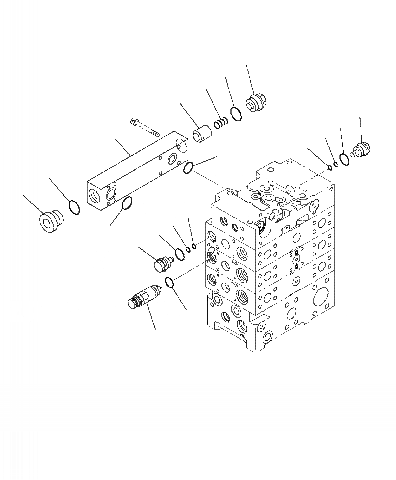 Схема запчастей Komatsu WA480-6 - H-A УПРАВЛЯЮЩ. КЛАПАН 2-Х СЕКЦИОНН. КЛАПАН (/8) ГИДРАВЛИКА